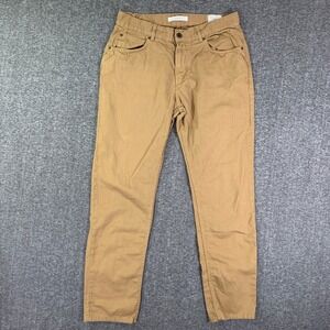 Billy Reid Linen Pants Men 33x30 Brown Slim Cut Modern Preppy Portugal